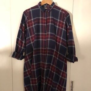 Monki Flannel Dress with Pockets -S-M